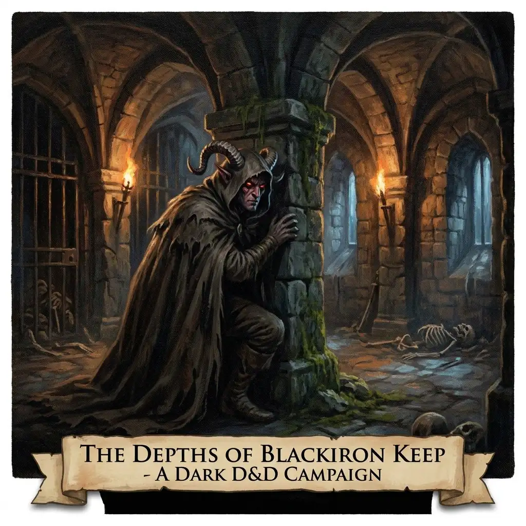 Dark fantasy D&D scene